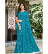 Laxmipati Amrit Varsha N-2199 Chiffon Blue Saree