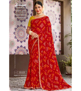 Laxmipati Amrit Varsha N-2201 Chiffon Red Saree