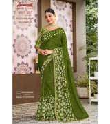 Laxmipati Amrit Varsha N-2213 Chiffon Green Saree