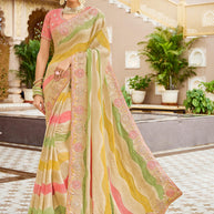 Laxmipati Malmal N-2226 Viscose Jaquard Multicolor Saree