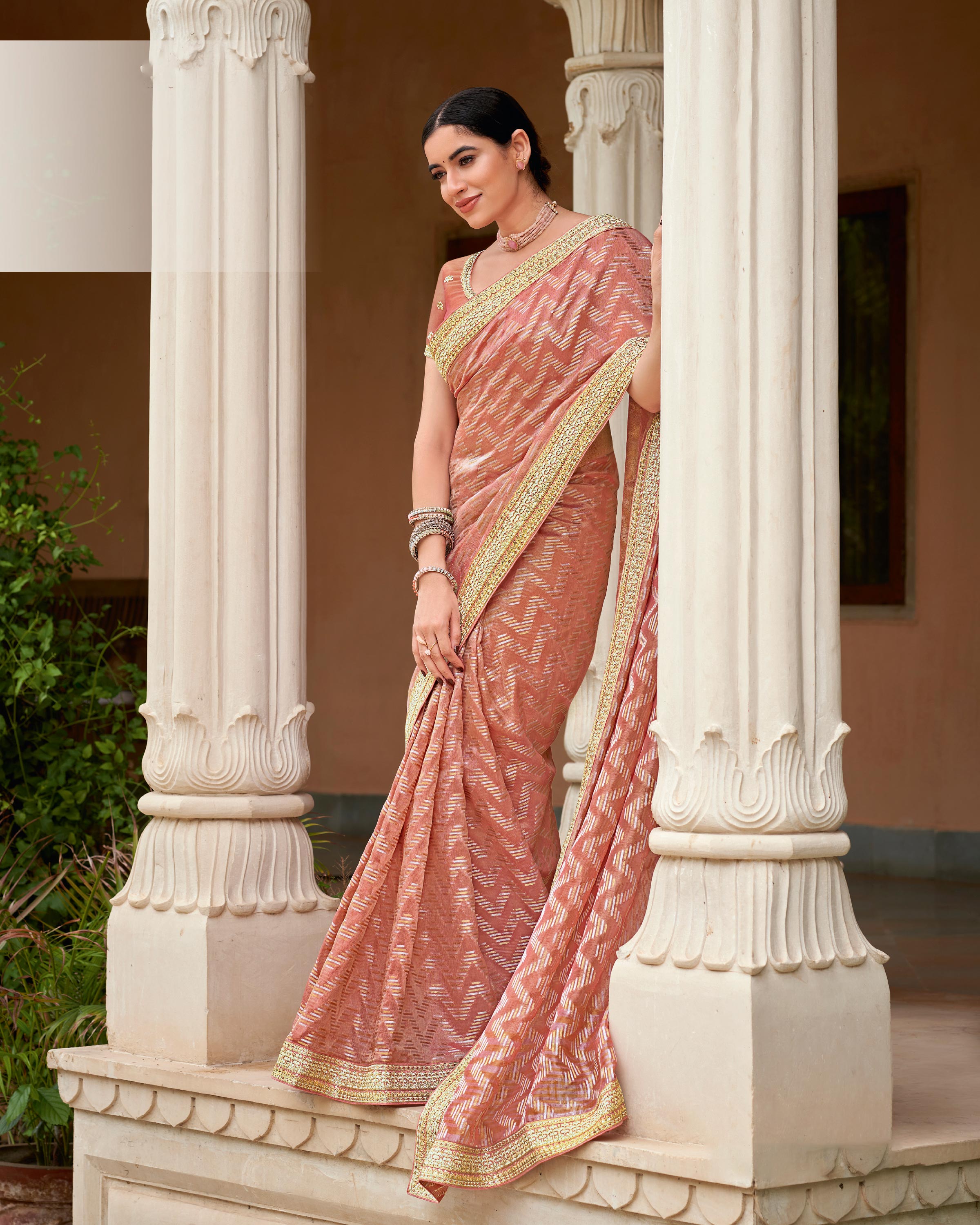 Laxmipati Gud_Chini N-2231 Naylon Peach Saree