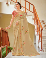 Laxmipati Gud_Chini N-2234 Tissue Beige Saree