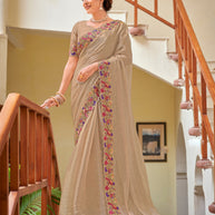 Laxmipati Gud_Chini N-2237 Satin Beige Saree