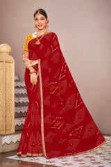 Laxmipati Mangla N-2250 Chiffon Red Saree