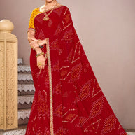 Laxmipati Mangla N-2250 Chiffon Red Saree