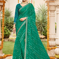 Laxmipati Dhan_laxmi N-2254 Satin Chiffon Green Saree