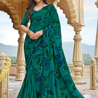 Laxmipati Dhan_laxmi N-2256 Georgette Green Saree