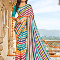 Laxmipati Dhan_laxmi N-2257 Satin Chiffon Multicolor Saree