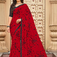 Laxmipati Dhanlaxmi N-2263 Chiffon Red Saree