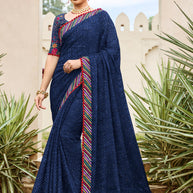 Laxmipati Dhan_laxmi N-2269 Organza Navy Blue Saree