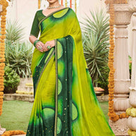 Laxmipati Dhan_laxmi N-2271 Satin Chiffon Green Saree