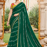Laxmipati Dhan_laxmi N-2277 Satin Chiffon Green Saree