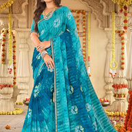 Laxmipati Dhan_laxmi N-2279 Chiffon Blue Saree