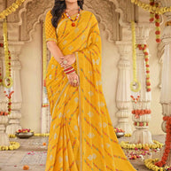 Laxmipati Dhanlaxmi N-2281 Chiffon Mustard Saree