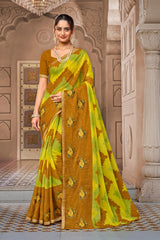 Laxmipati Dairy_Milk N-2288 Chiffon Multicolor Saree