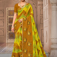 Laxmipati Dairy_Milk N-2288 Chiffon Multicolor Saree