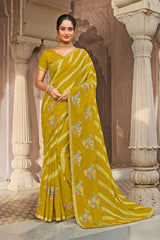 Laxmipati Dairy_Milk N-2293 Chiffon Olive Saree