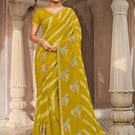 Laxmipati Dairy_Milk N-2293 Chiffon Olive Saree