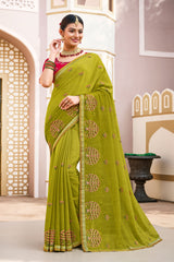 Laxmipati Laadlee N-2307 Chiffon Green Saree