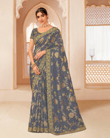 Laxmipati Man_Marzi N-2327 Jaquard Grey Saree