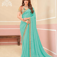 Laxmipati Gold_Spot N-2330 Chiffon Sea Green Saree