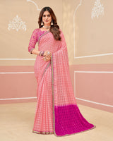 Laxmipati Gold_Spot N-2332 Chiffon Pink Saree