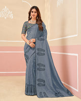 Laxmipati Gold_Spot N-2333 Chiffon Grey Saree