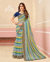 Laxmipati Gold_Spot N-2334 Satin Chiffon Multicolor Saree