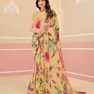 Laxmipati Gold_Spot N-2335 Satin Patta Mustard Saree