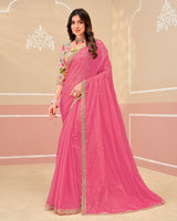 Laxmipati Gold_Spot N-2336 Nylon Pink Saree