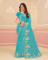 Laxmipati Gold_Spot N-2338 Chiffon Blue Saree