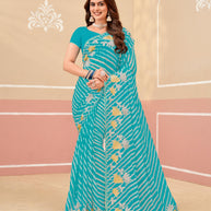 Laxmipati Gold_Spot N-2338 Chiffon Blue Saree