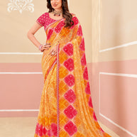 Laxmipati Gold_Spot N-2339 Chiffon Multicolor Saree