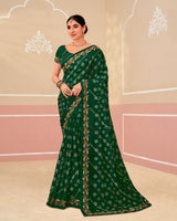 Laxmipati Gold_Spot N-2340 Chiffon Green Saree