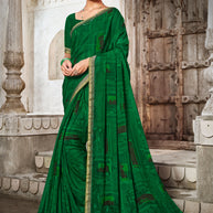 Laxmipati Zill_Mill N-2342 Georgette Green Saree