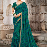 Laxmipati Zill_Mill N-2344 Georgette Green Saree