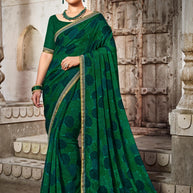 Laxmipati Zill_Mill N-2346 Georgette Green Saree