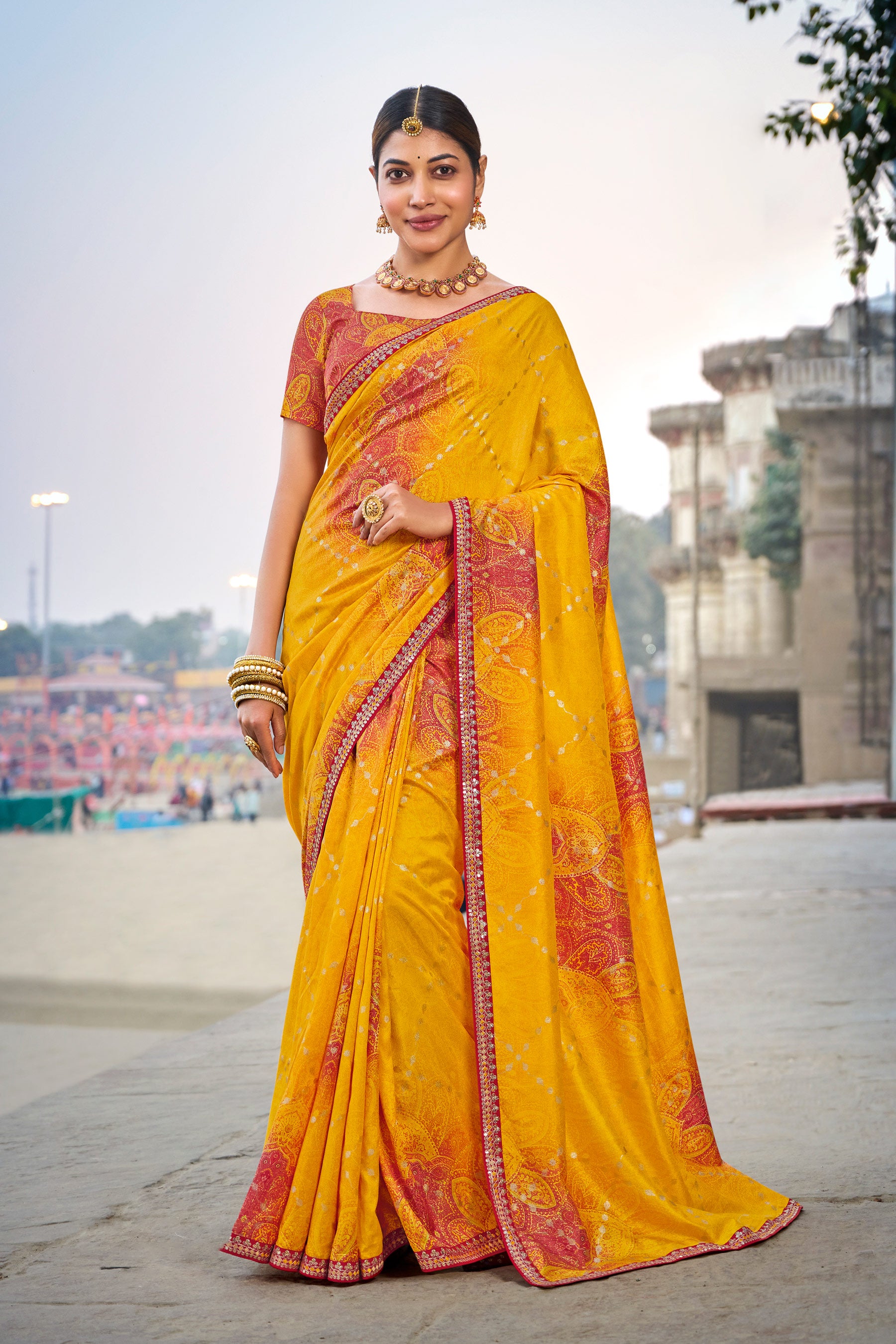 Mustard Saree