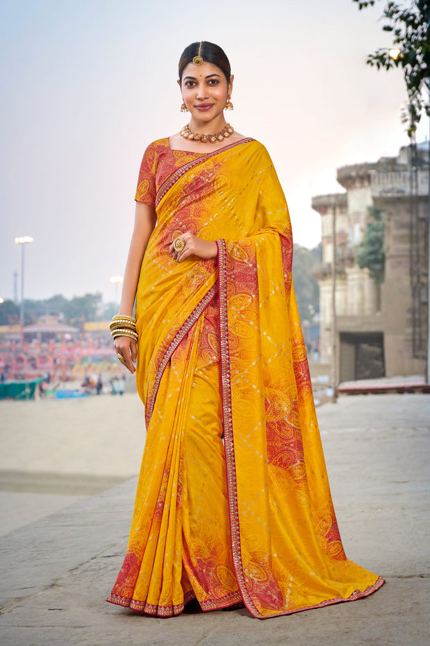 Mustard Saree