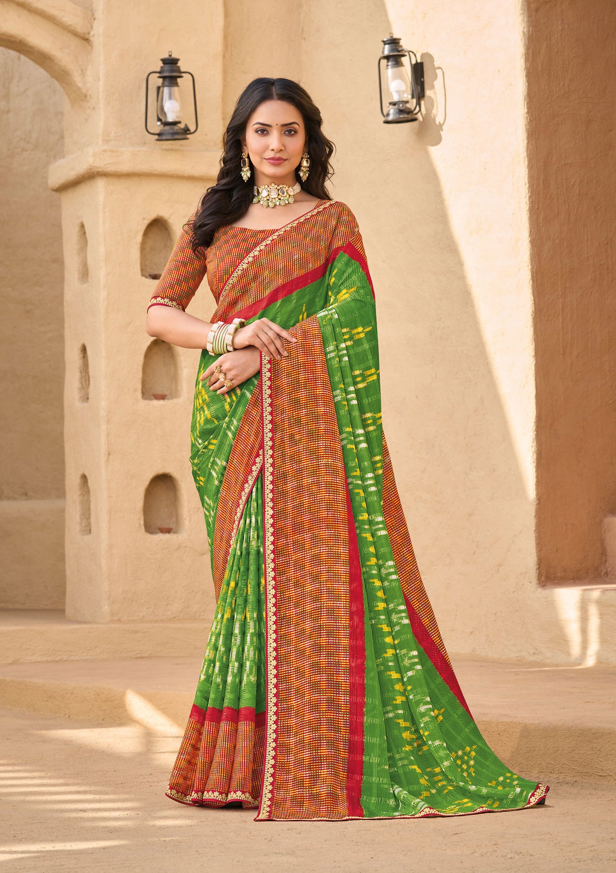 Multicolor Chiffon Saree- Shamli
