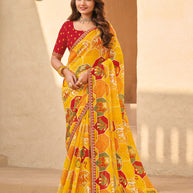 Mustard Chiffon Saree - Shamli
