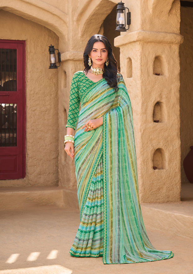 Multicolor Chiffon Saree - Shamli
