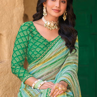 Multicolor Chiffon Saree - Shamli