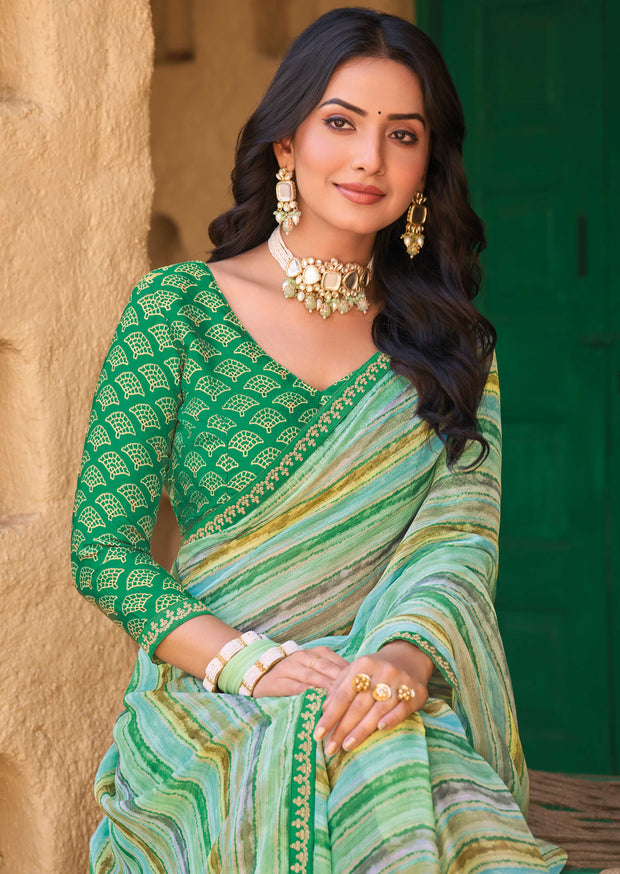 Multicolor Chiffon Saree - Shamli