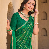 Green Georgette Saree - Shamli