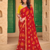 Red Georgette Saree - Shamli
