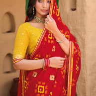 Red Georgette Saree - Shamli