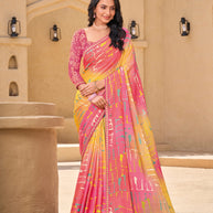 Pastel Pink Chiffon Saree - Shamli