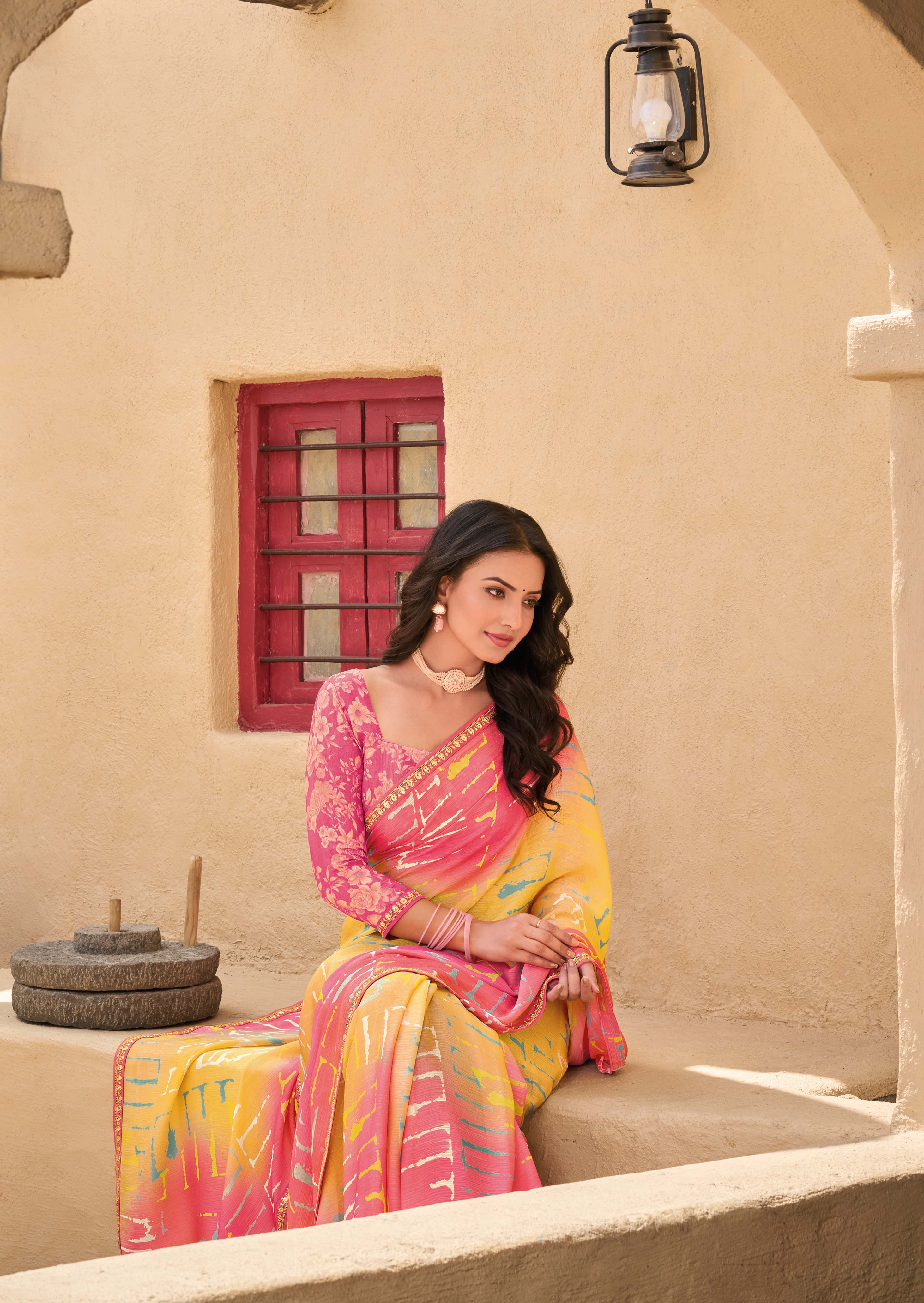 Pastel Pink Chiffon Saree - Shamli
