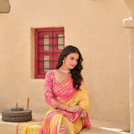 Pastel Pink Chiffon Saree - Shamli